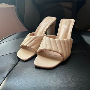 Nasty Gal Beige Quilted Sandals